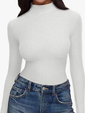 Women's mock turtleneck, long sleeve, slim fit stretchy top